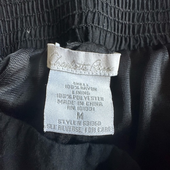 Charlotte Russe  Black Floral Embroidered Drawstring Elastic Waist Skirt Sz M - Picture 3 of 7